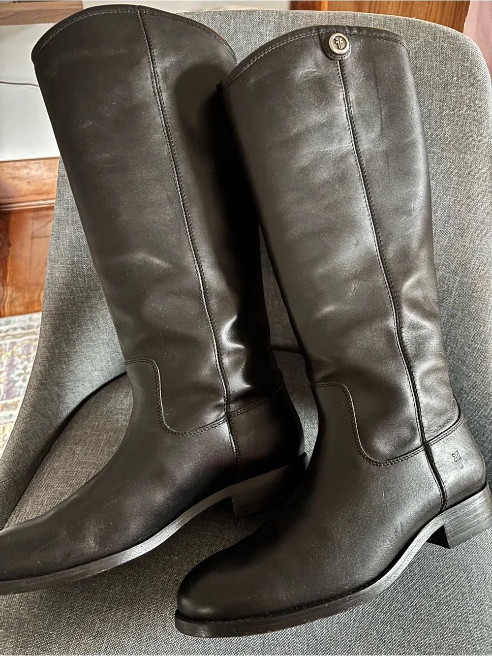 Frye Melissa Button 2 Boots - Black Leather - 6.5